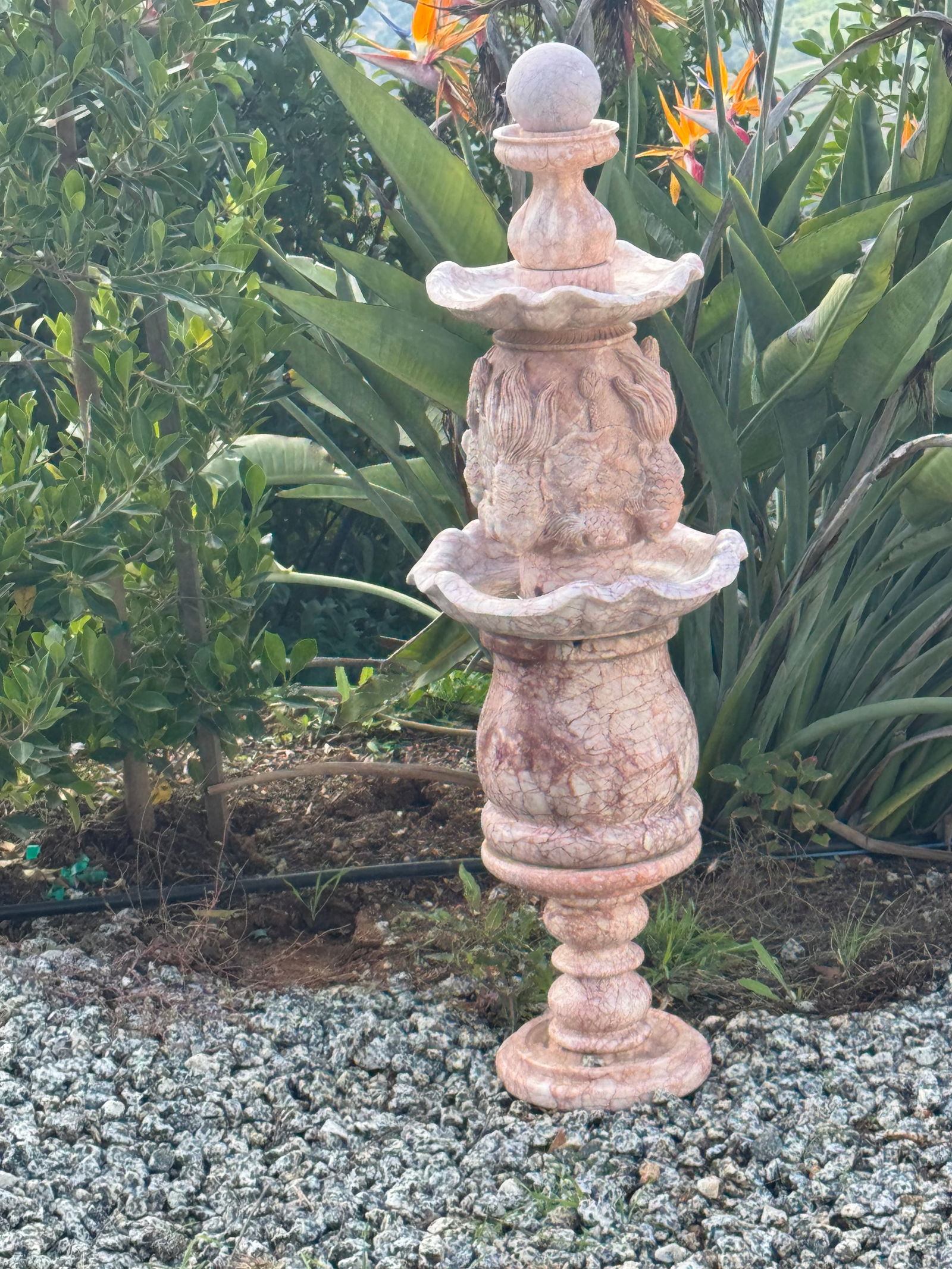 Marble Fountain: 42"x 15"