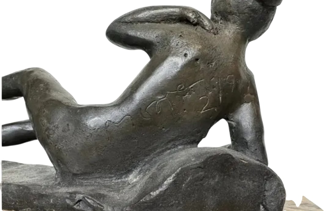 Henry Moore Abstract Figure Bronze Statue - 3
