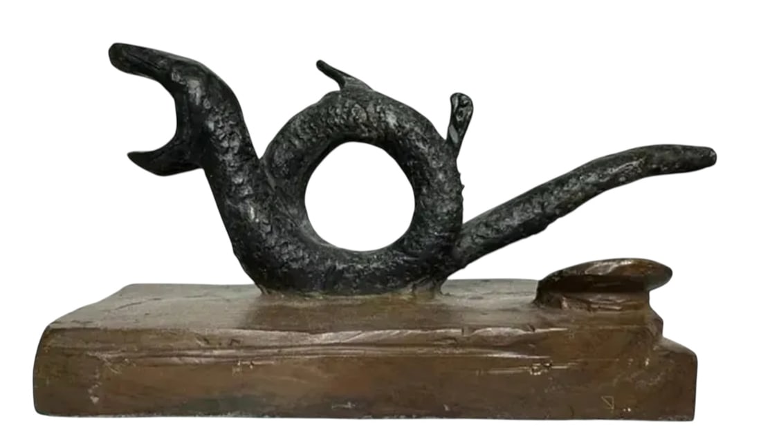 Snake Modern Bronze Sculpture: Size : 9 in x 5 in