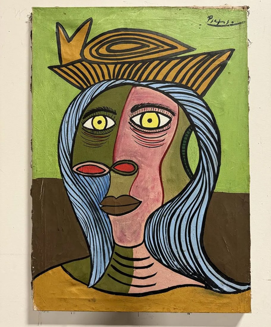 Picasso Abstract Painting: size: 26 in x 19 in
