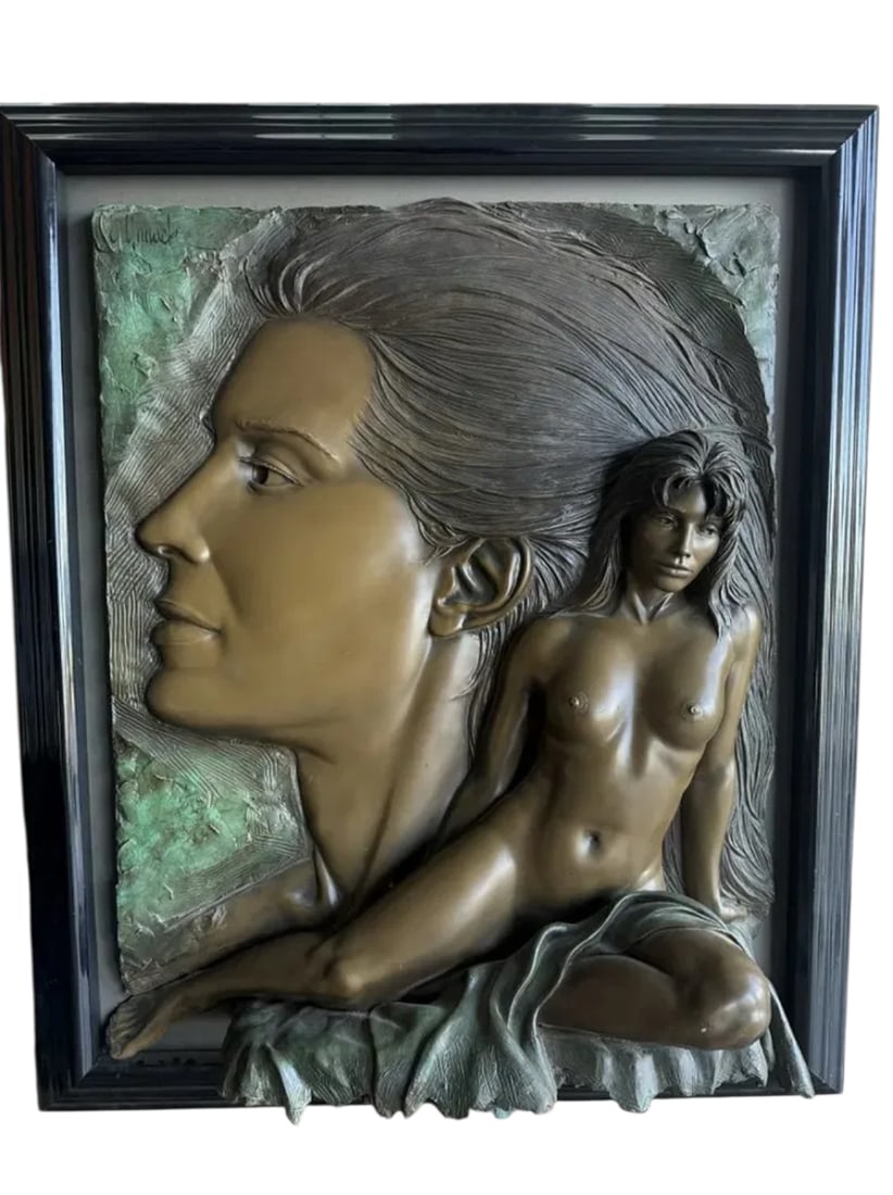 Bill Mack Bronze Relief Sculpture: Size: 60 in x 50 in 17 in