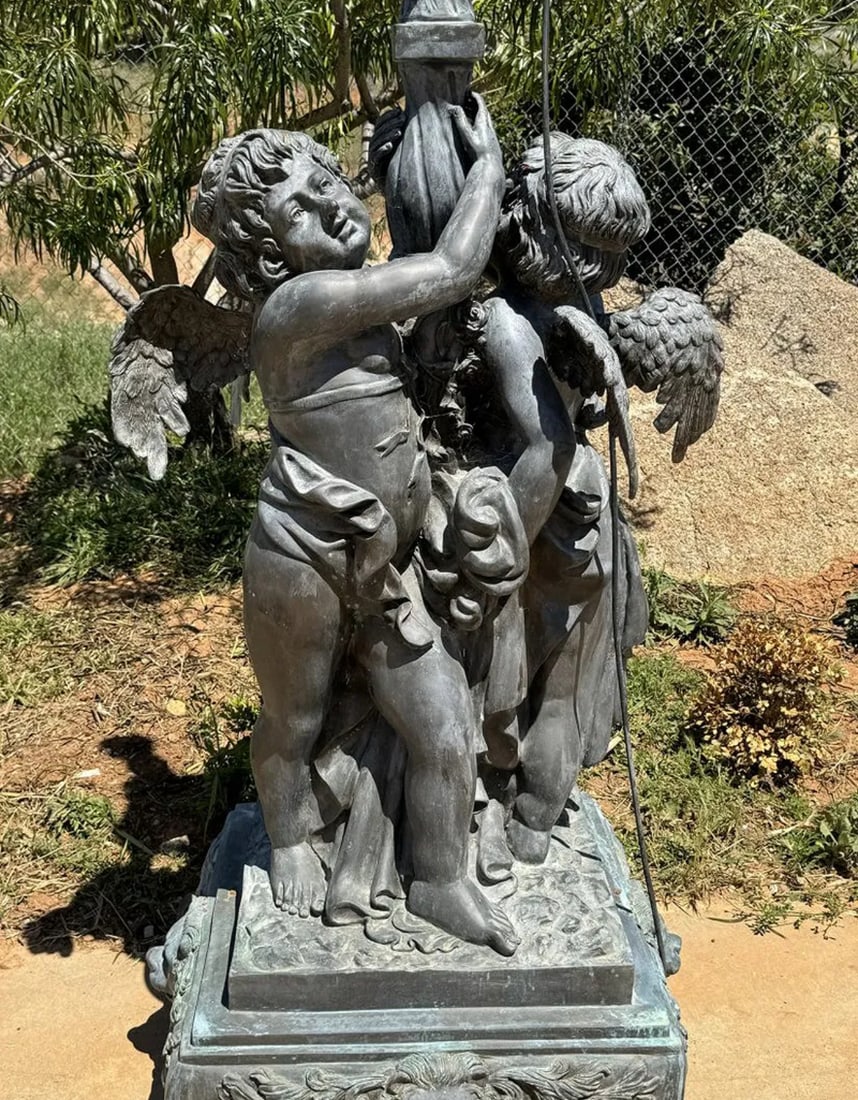 Large Bronze Angels Floor Lamp - 2