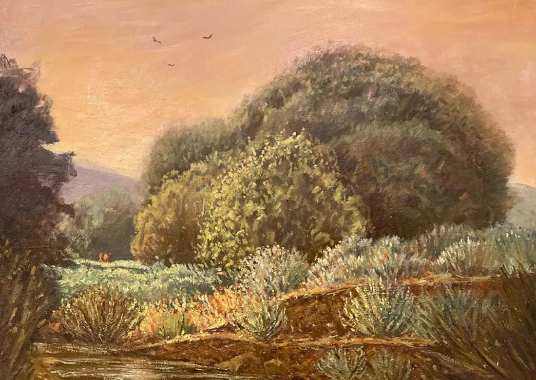 Landscape Oil Painting on Panel Signed - 2