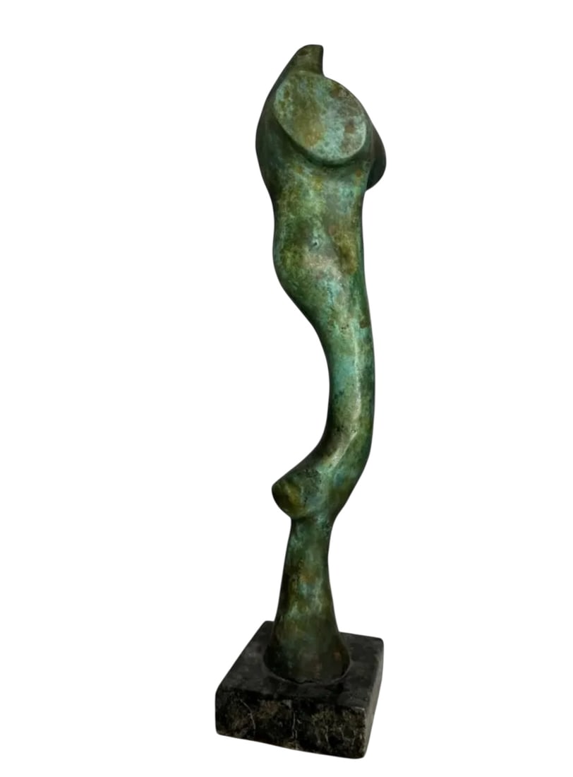 Abstract Figure Bronze Sculpture: Size: 16 in H x 3.5 IN X 2.5 IN