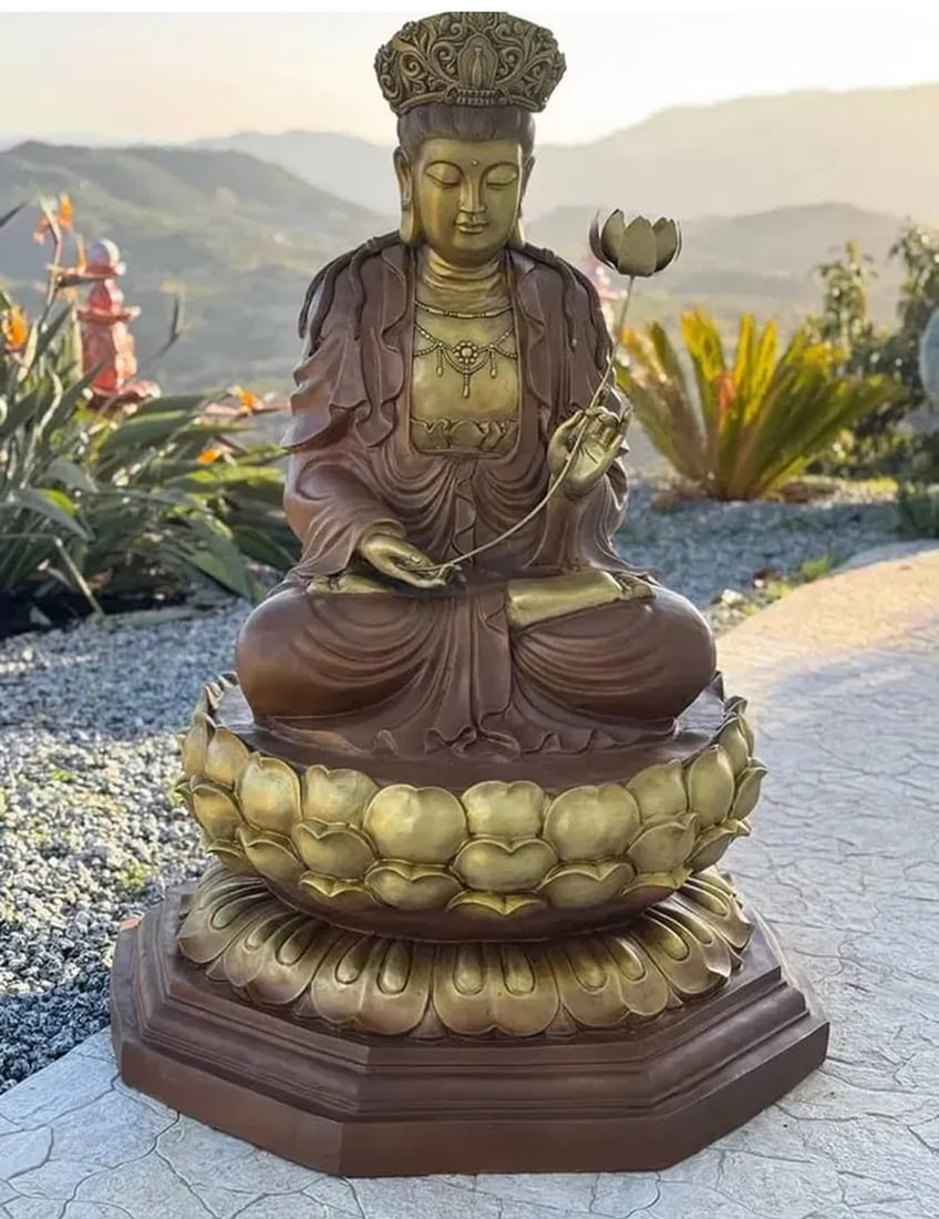 Monumental Life Size Bronze Buddha: Size:70 in tall - We recommend Shippers