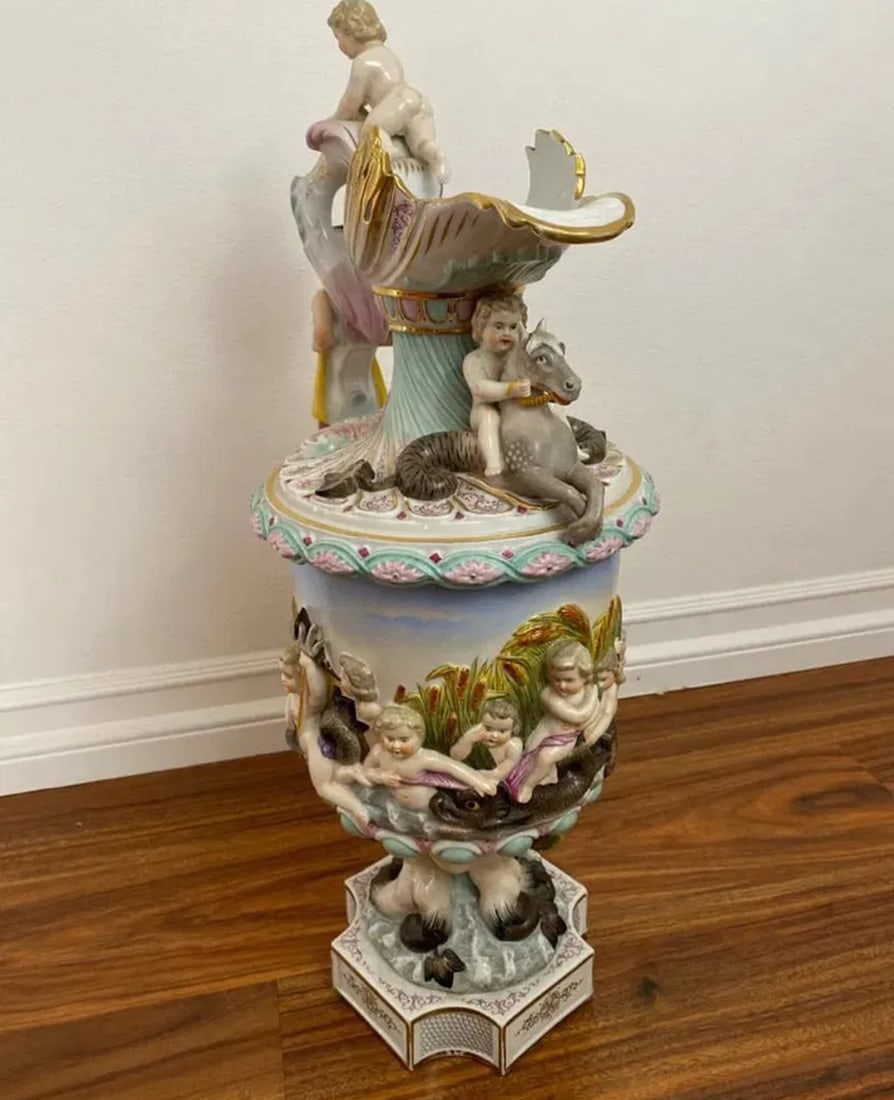 Large German Porcelain Pitcher - 3