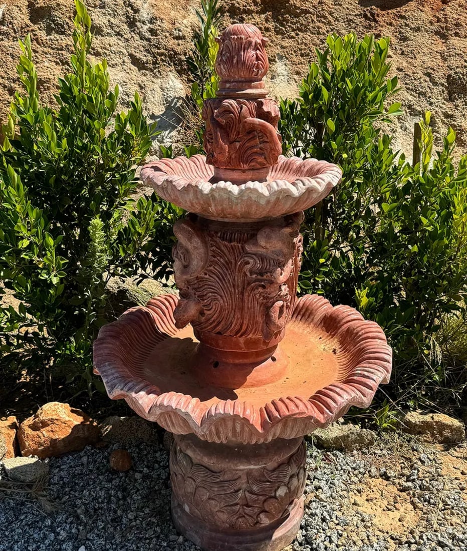 Large Marble Dolphins Fountain: Size:55 in x 32 in