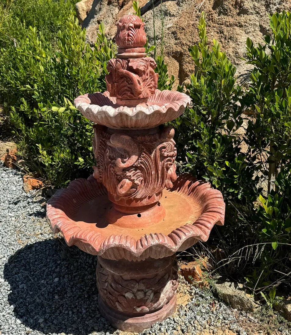 Large Marble Dolphins Fountain - 2