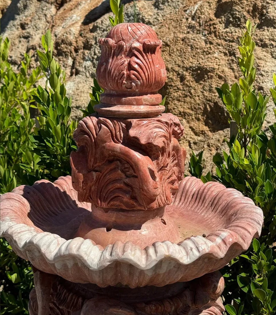 Large Marble Dolphins Fountain - 3