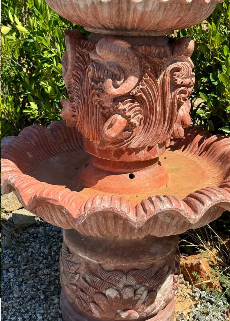 Large Marble Dolphins Fountain - 4