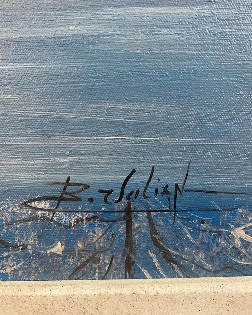 Red Winter Cabin Oil on Panel Signed - 4