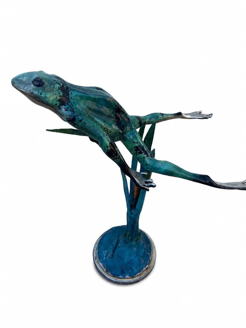 Large Bronze Frog Sculpture (1 of 3)