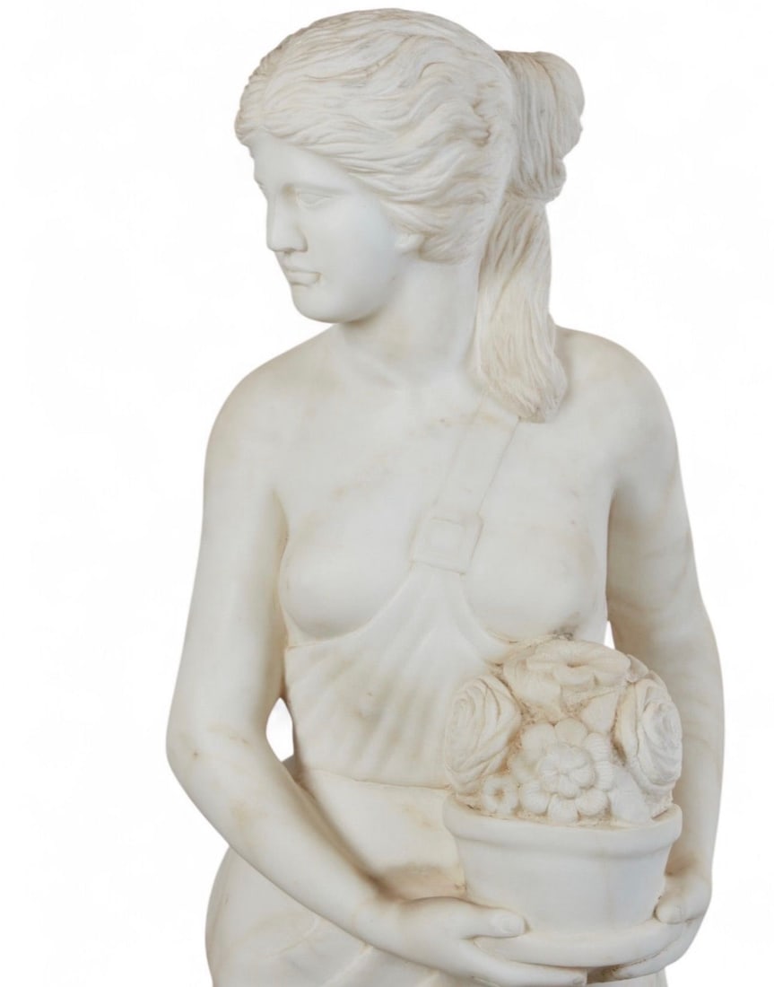 Life Size Marble Lady Sculpture - 2