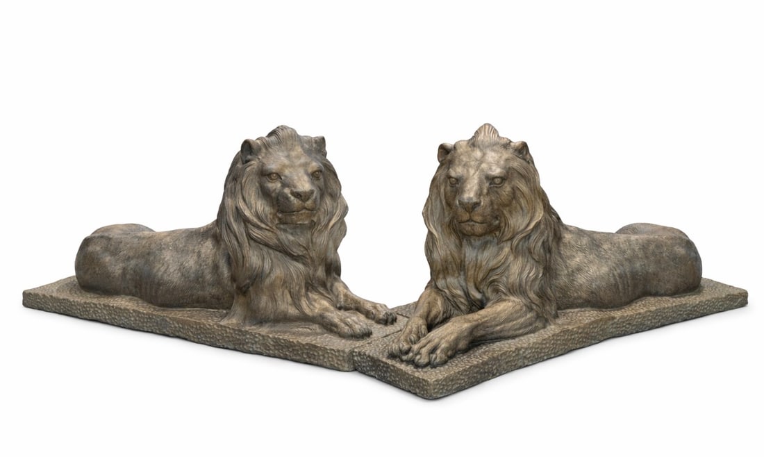 Life Size Bronze Lions Sculptures (1 of 3)
