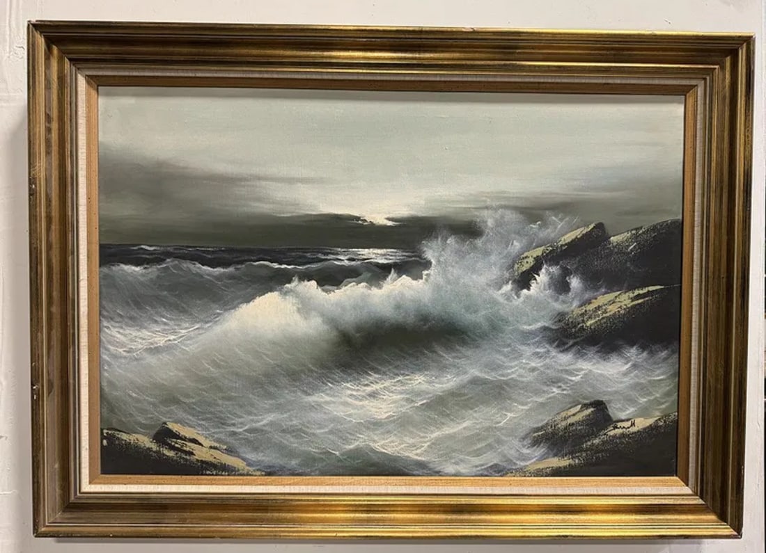 Ocean Scene Oil Painting on Canvas: Size:43 in x 30 in