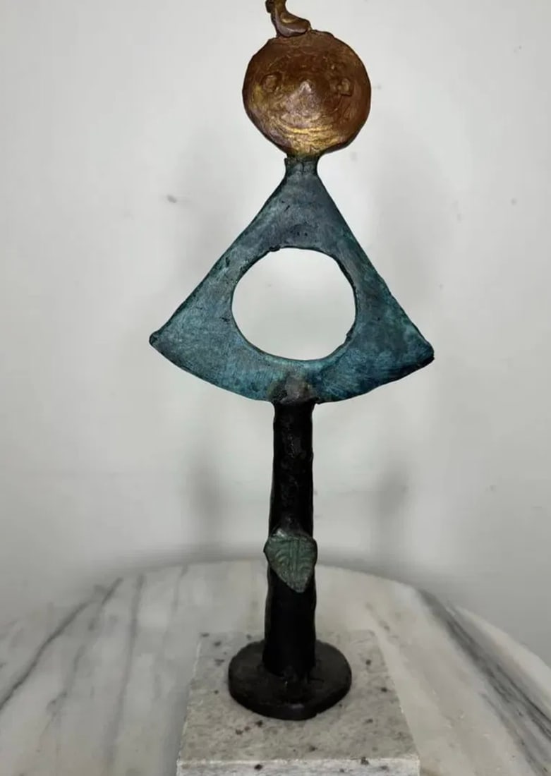 J. Miro Bronze Sculpture: Size: 14 in x 5 in