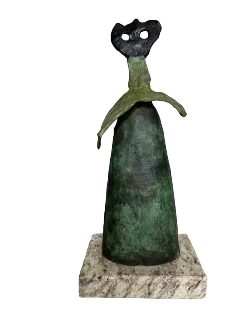 J. Miro Abstract Bronze Sculpture: Size: 13 in x 7 in x 3 in