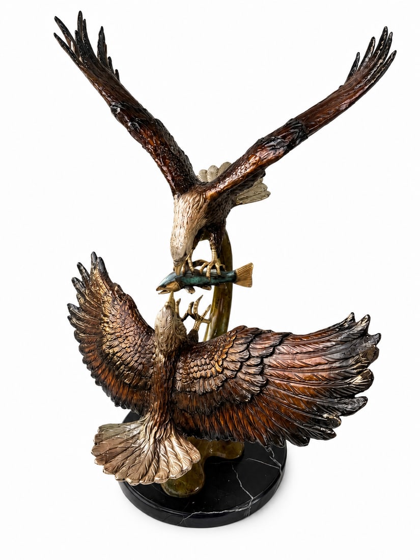 Large Bronze Eagles Sculpture - 4