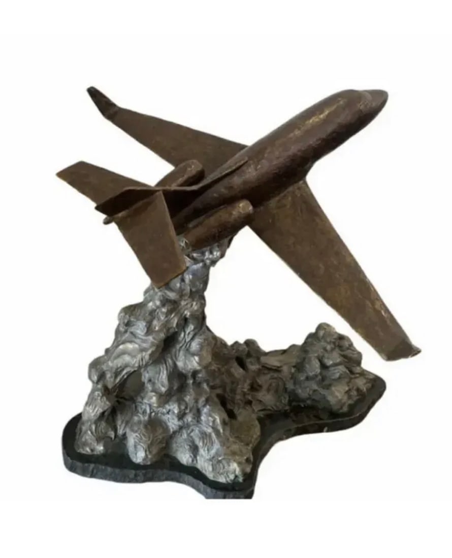 Extra Large Bronze Airplane Sculpture: Size: 34 in x 31 in x 19 in