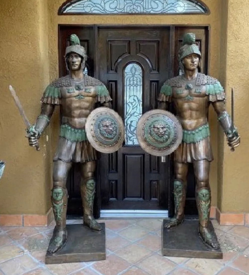 Pair of monumental Warriors Sculptures: Size: 90 in H