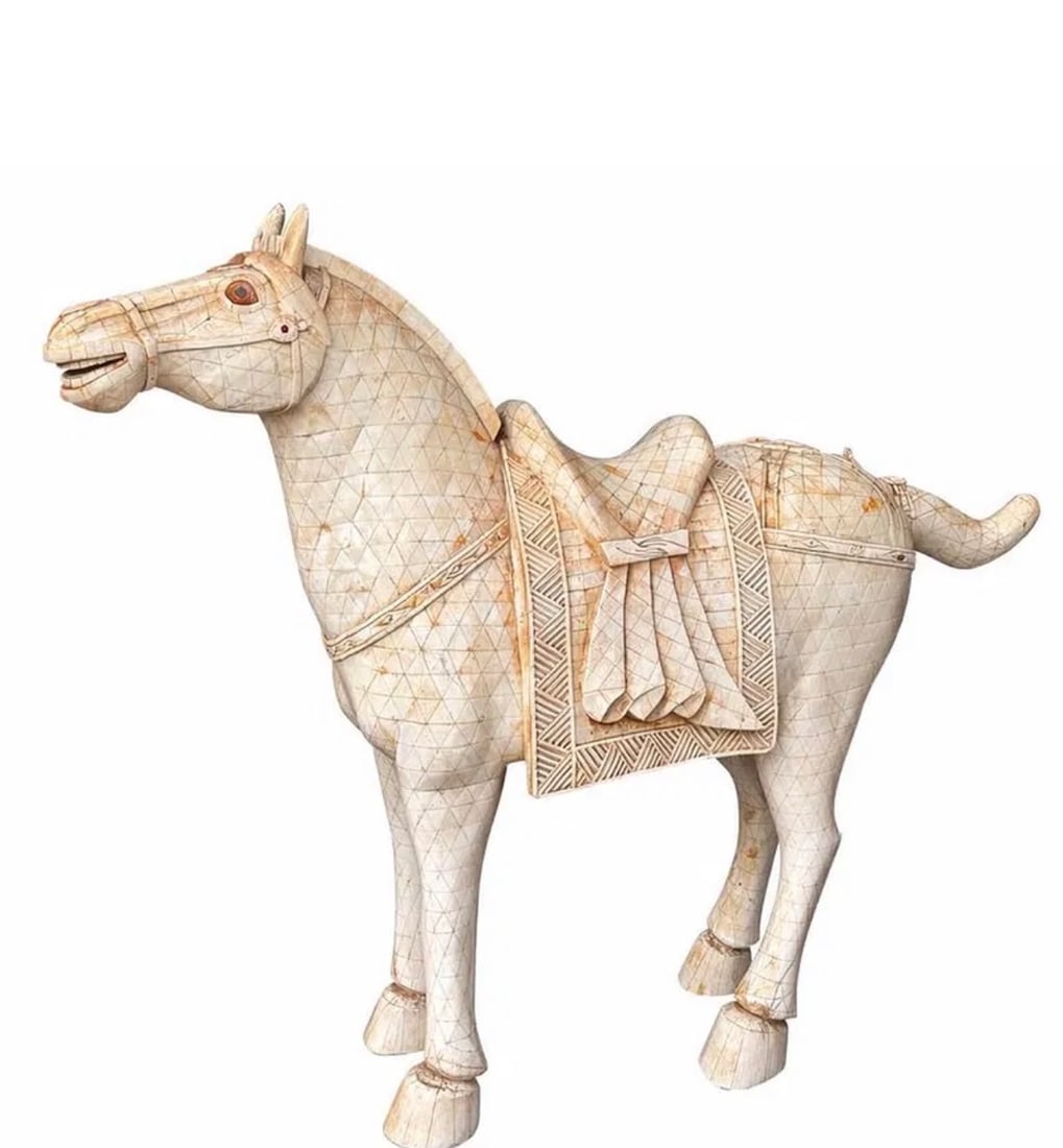 Near Life Size Bone Horse Sculpture (1 of 1)