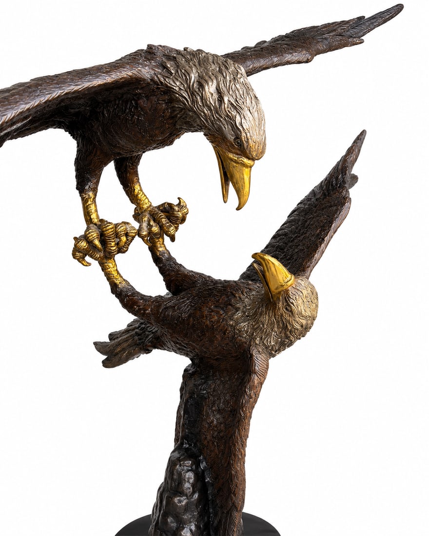 Life Size Bronze Eagles Sculpture - 3