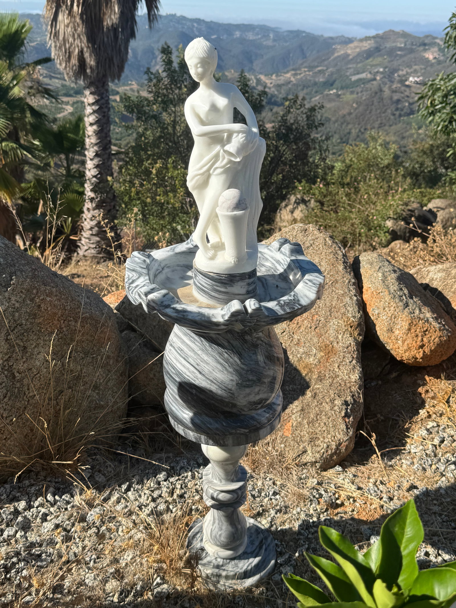 Marble Fountain: size: 42 in x 14 in