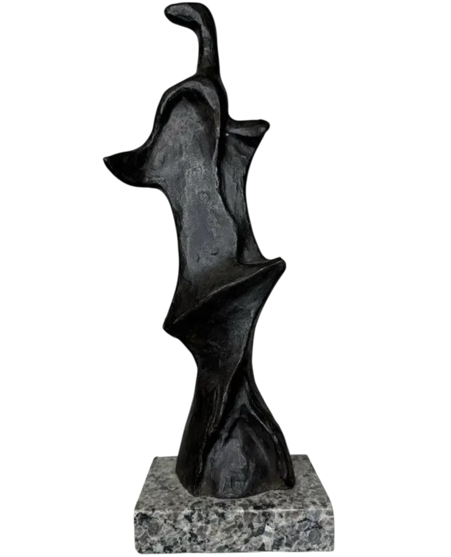 Henry Moore Abstract Bronze Statue: SIZE: 16 IN X 5 IN X 4 IN
