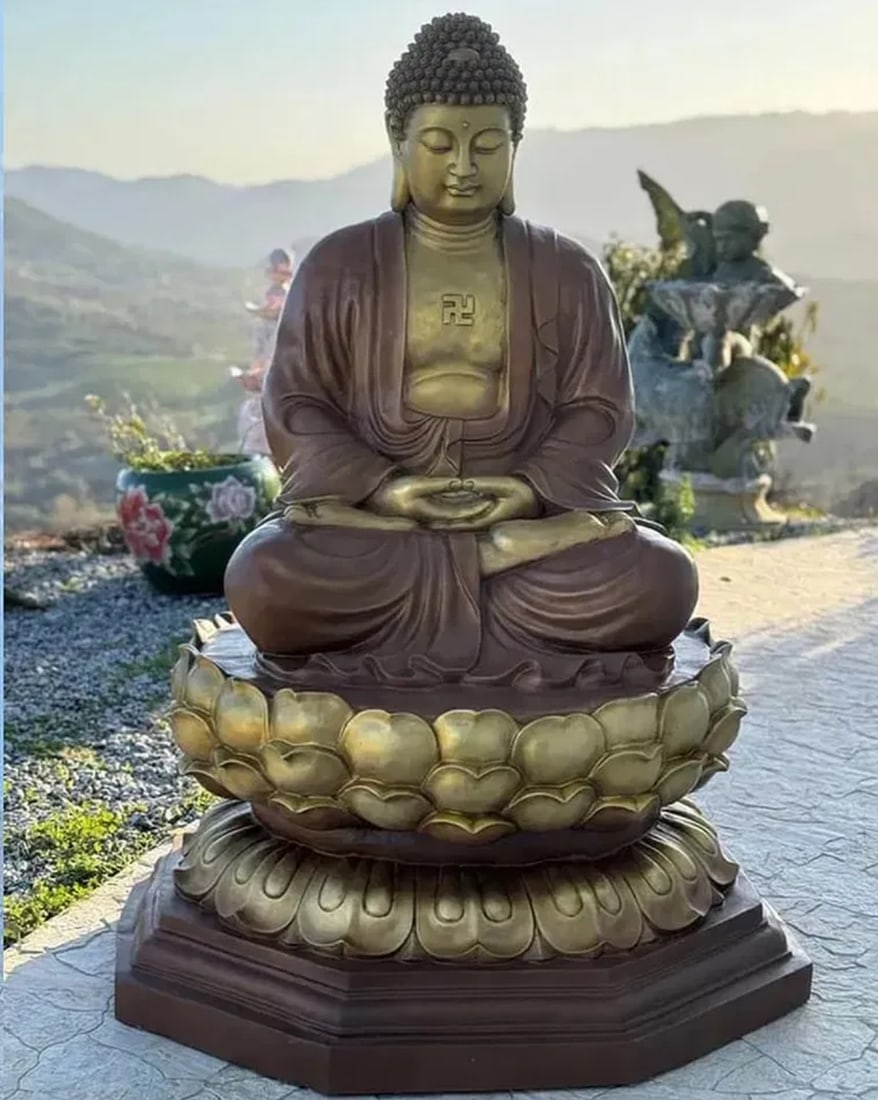 Monumental Life Size Bronze Buddha: Size: 70" tall - We recommend Shippers