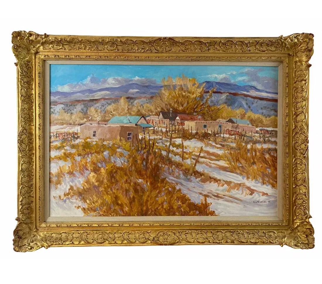 1991 Landscape Oil Painting by Ralph Leyba: 44 in L x 32 in H -
