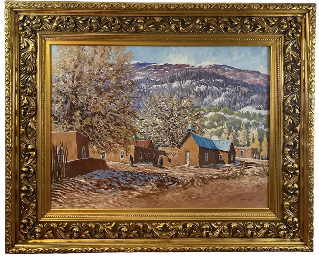 Huge Oil Painting on Canvas by Ralph Leyba: Extra large - Solid Frame. Measurements: 56 L x 45 in H - Painting 39 in L x 29 H .