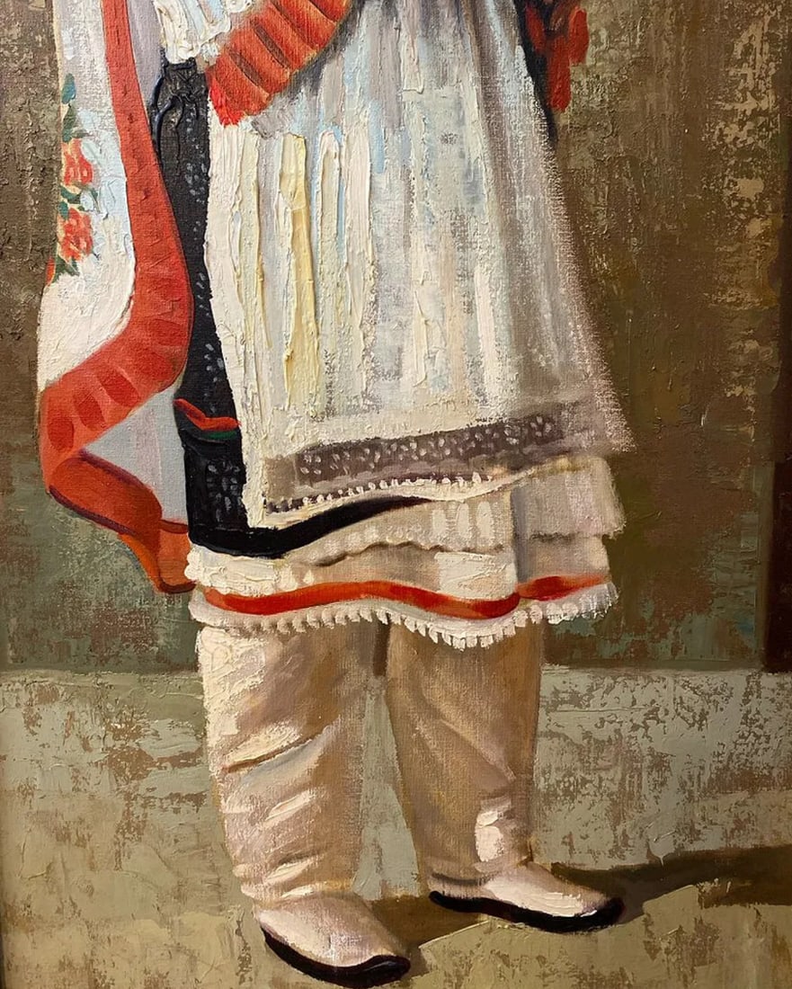 Large Native Indian Oil Painting - 3