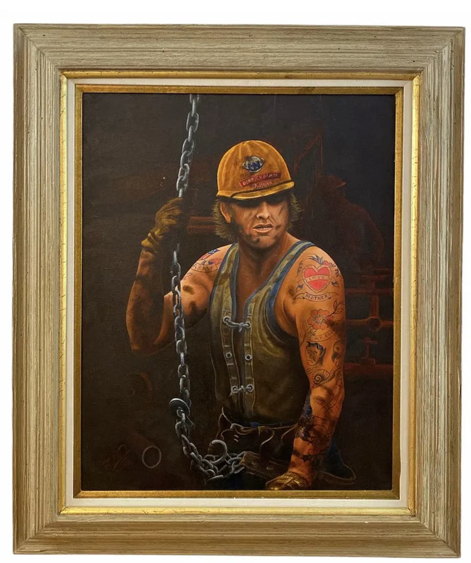 Mother Love Derrickman Oil Painting By W. H. Hayes: Oil Painting - Frame: 37 in L x 22 in H-