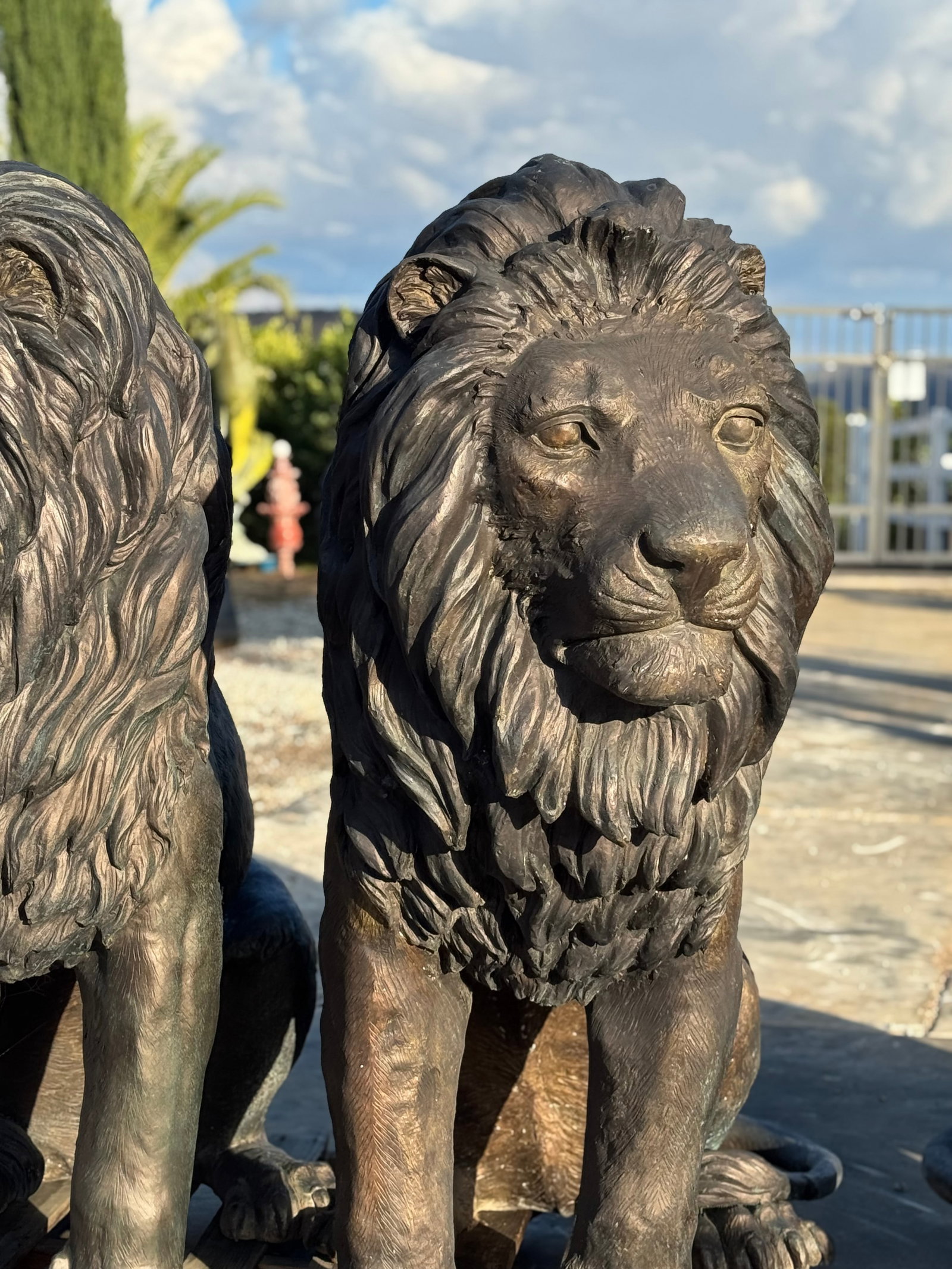 Pair of Monumental Bronze Lions - 3
