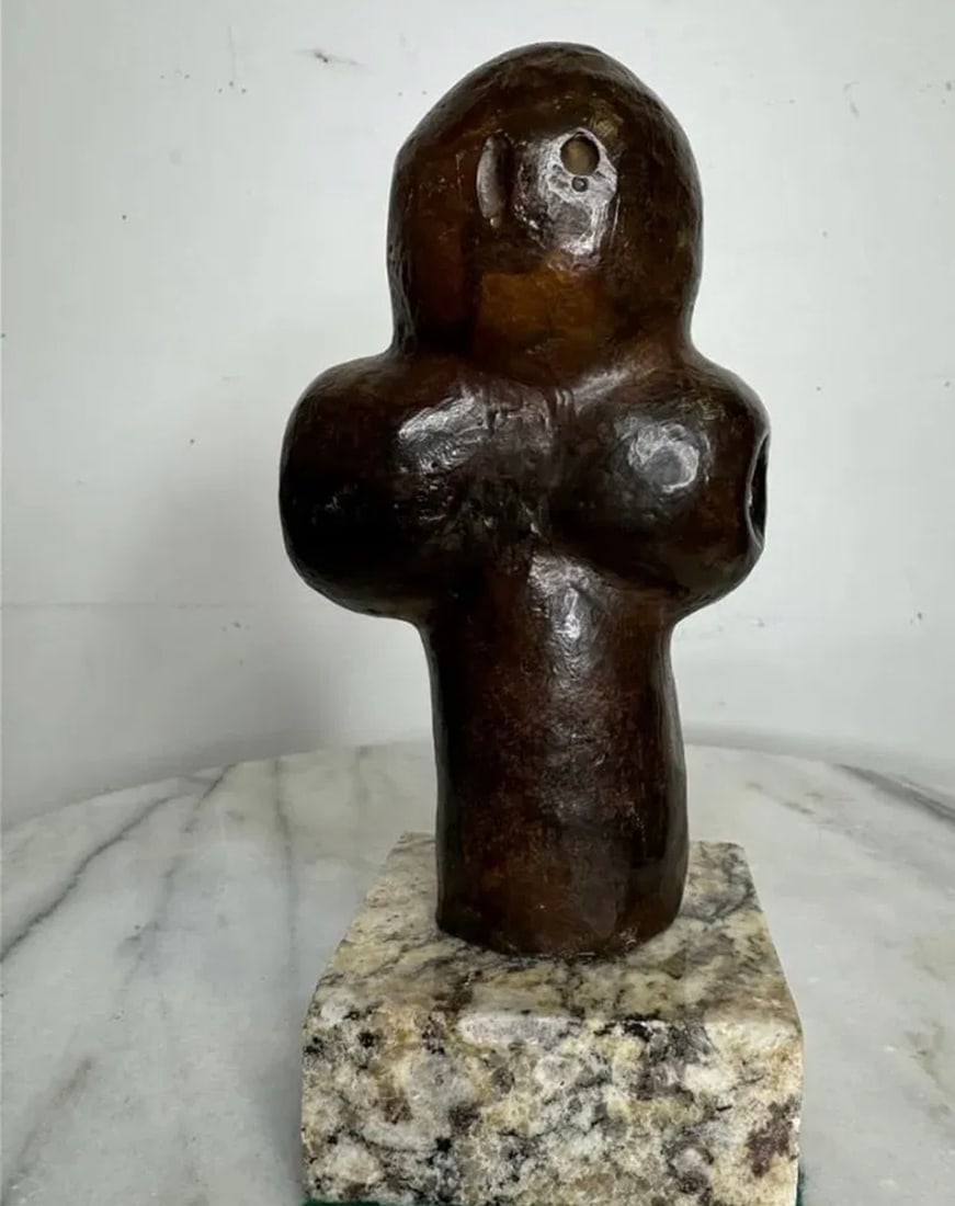 J. Miro Bronze Sculpture: Size: 7 in x 3 in x 3 in