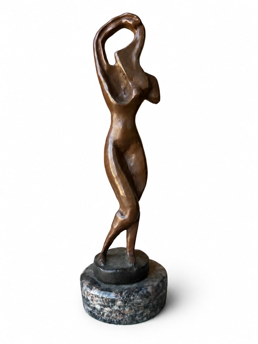 Archipenko Bronze Sculpture: Size: 10 in x 3.5 in x 3 in