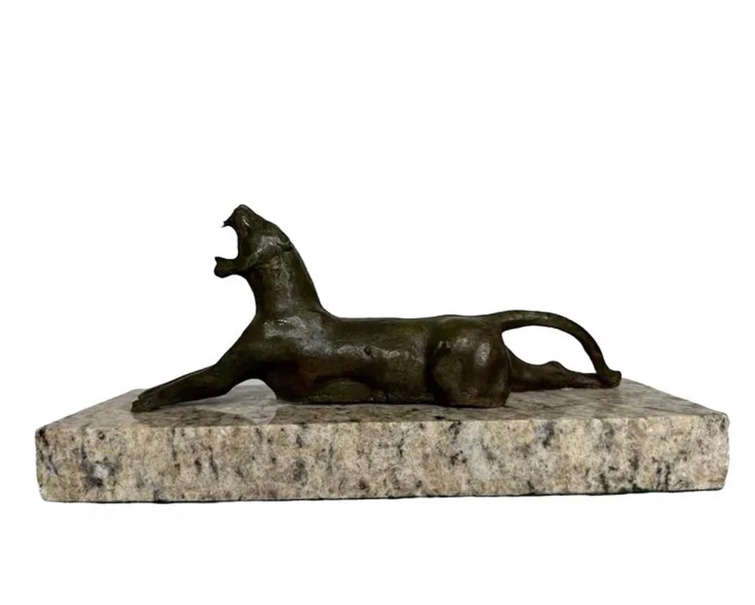 Moder Tiger Bronze Sculpture: Size:11 in x 5 in x 4 in