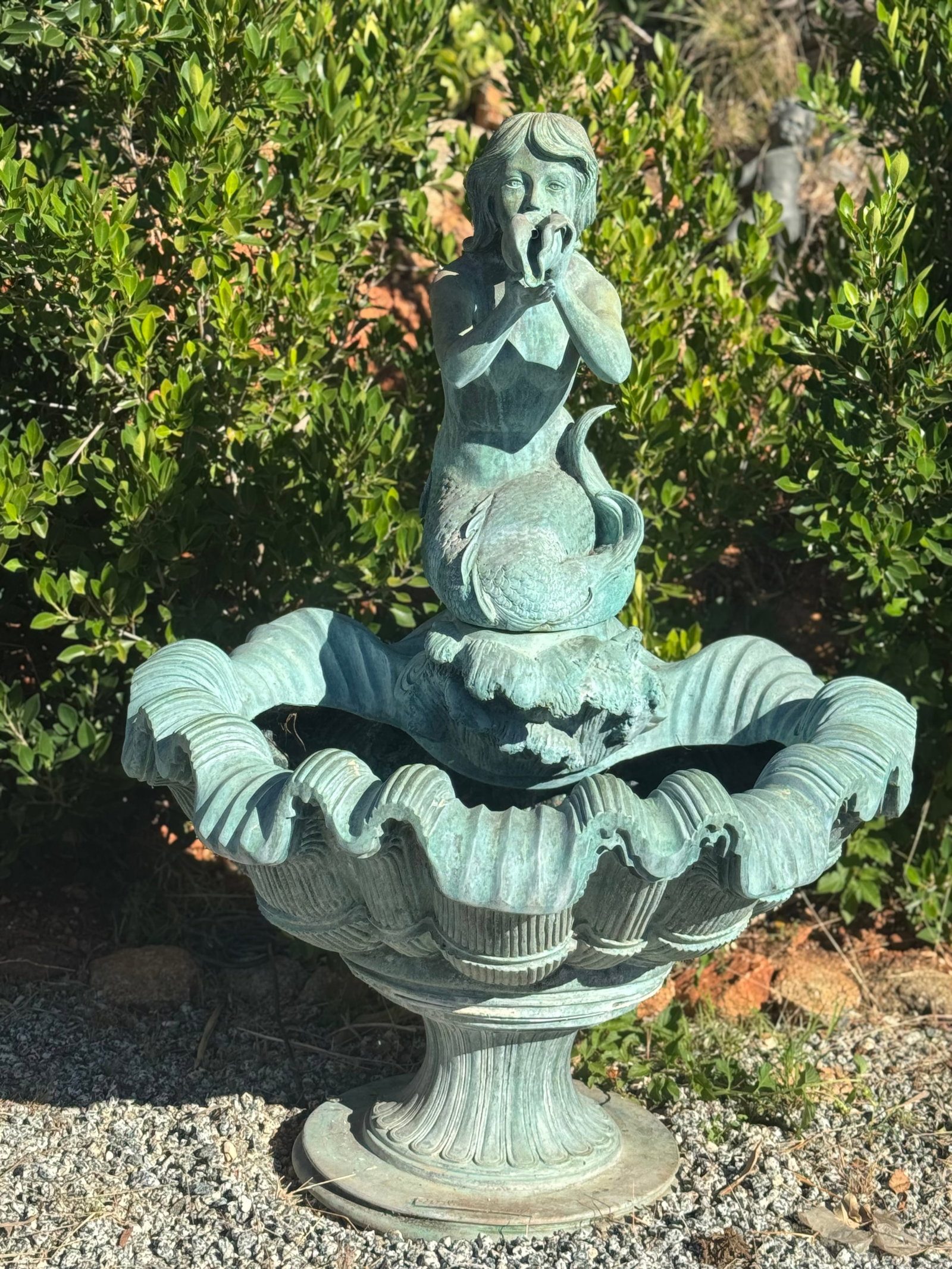 Large Mermaid Bronze Fountain Sculpture: Size: 60 in H