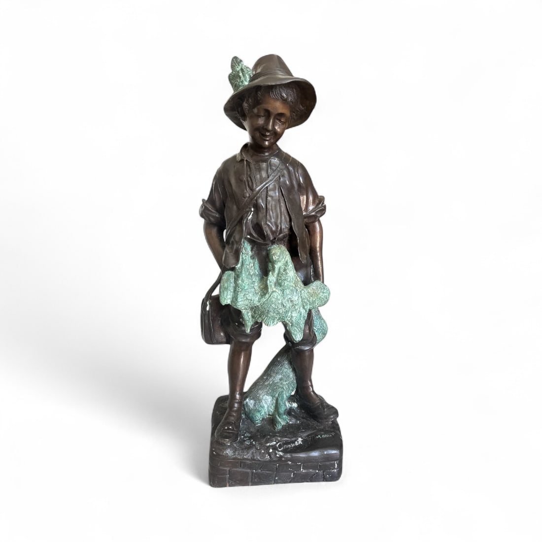 Large Bronze Hunter Bronze Sculpture - 2