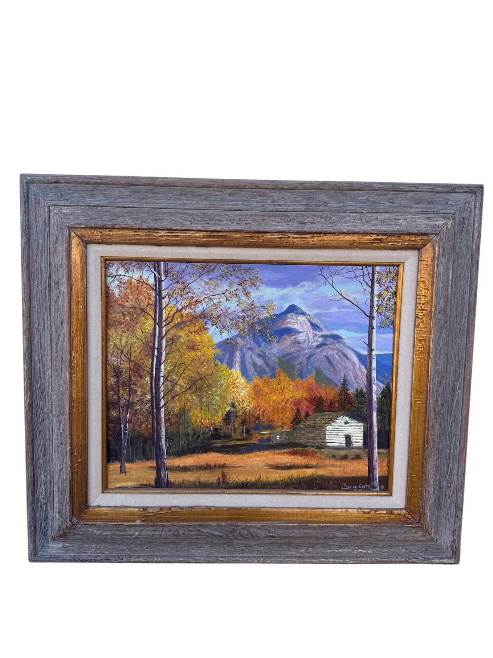 Landscape Barn Oil Painting by Maurice Green: Size: 31 in x 27 in