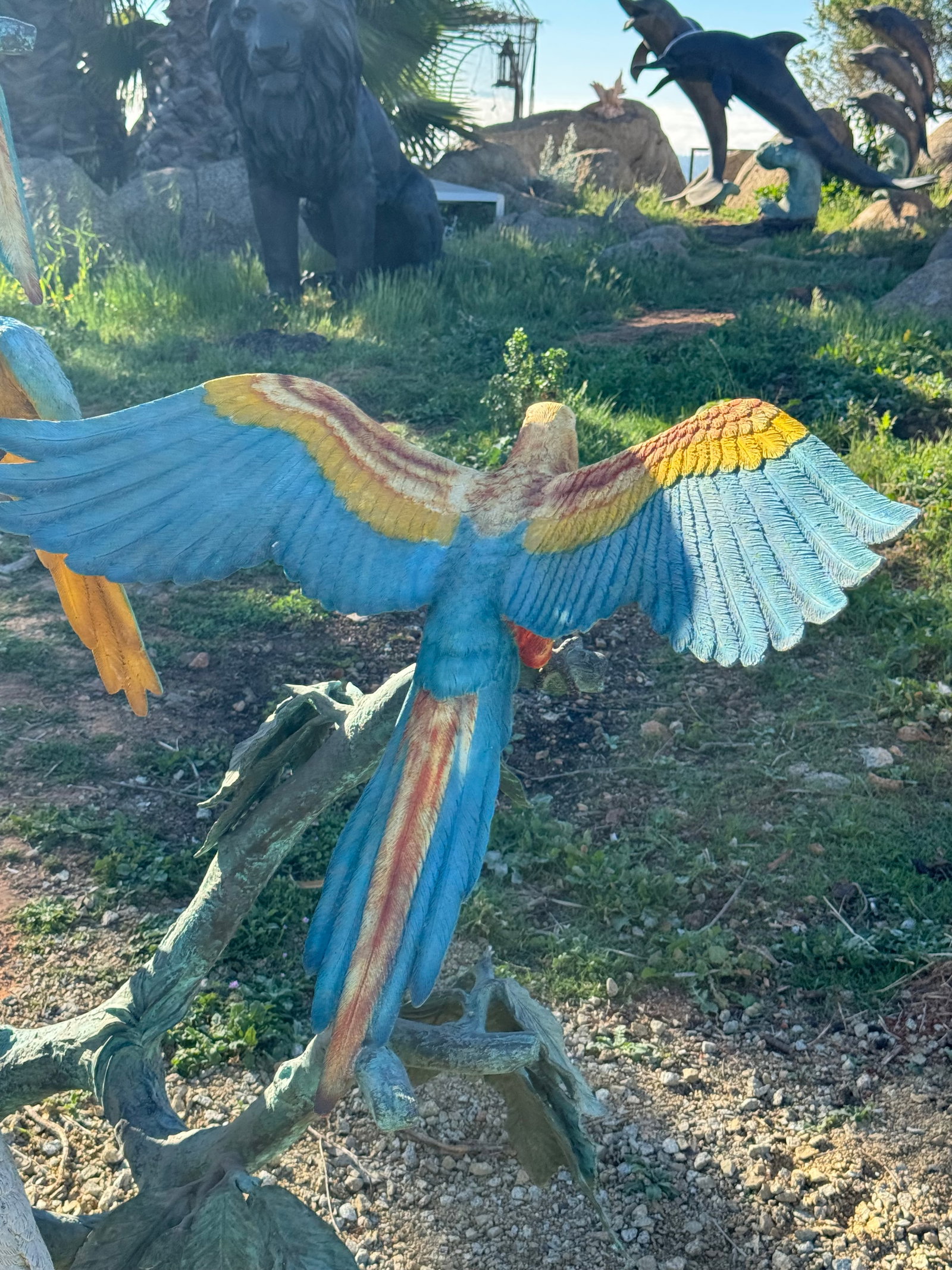 Life Size Macaws Bronze Sculpture - 5