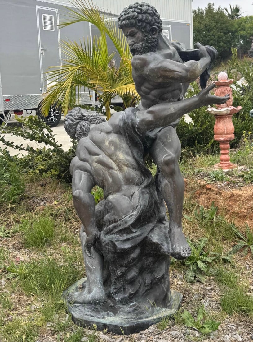 Life Size Hercules and ANTEUS Bronze Sculpture: size:80 in Heught