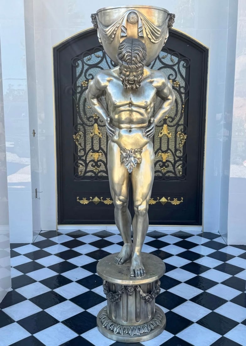 Life Size BRONZE ATLAS SCULPTURE: Size:90 in h
