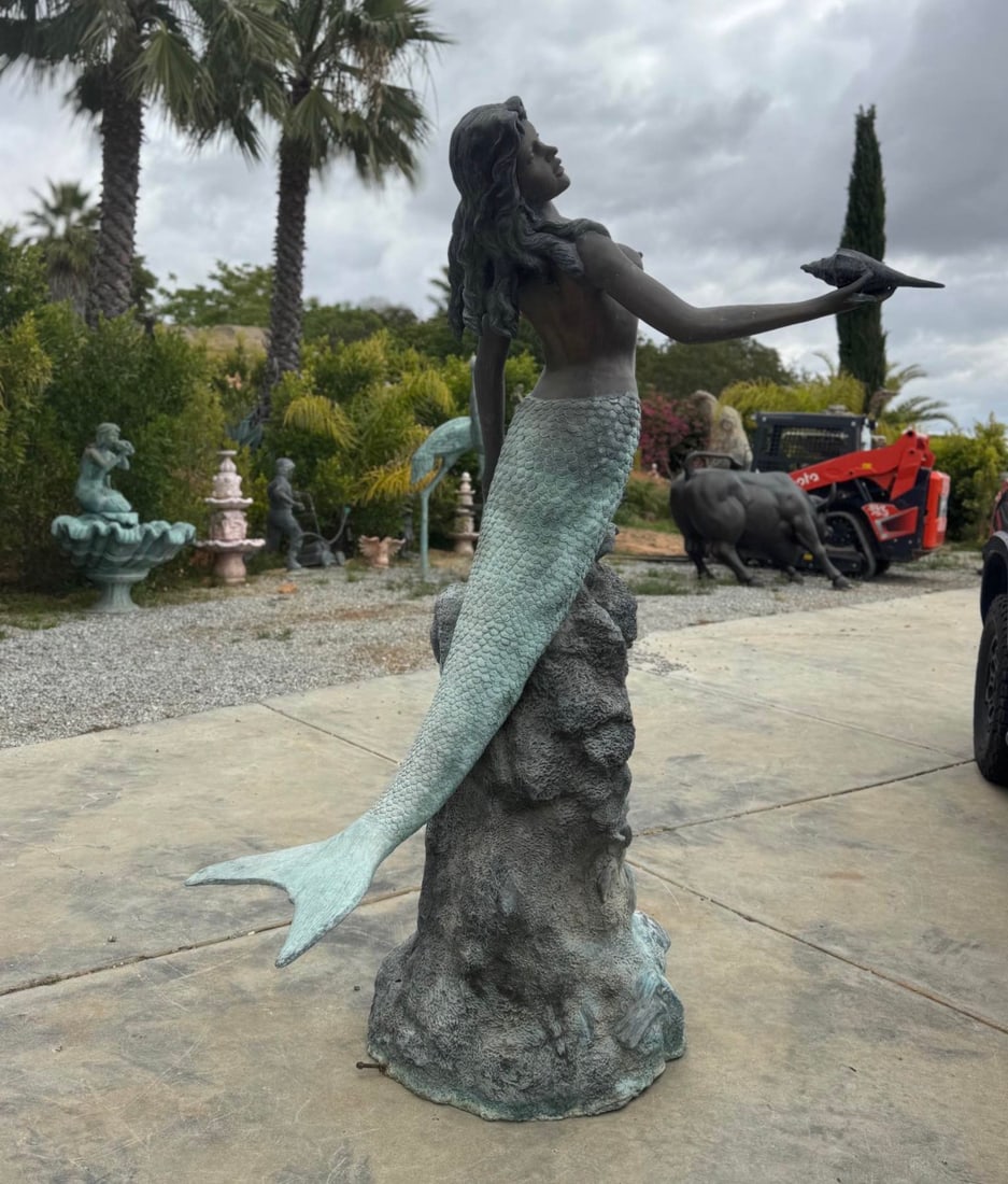 Life Size Bronze Mermaid bronze fountain: size: 80"