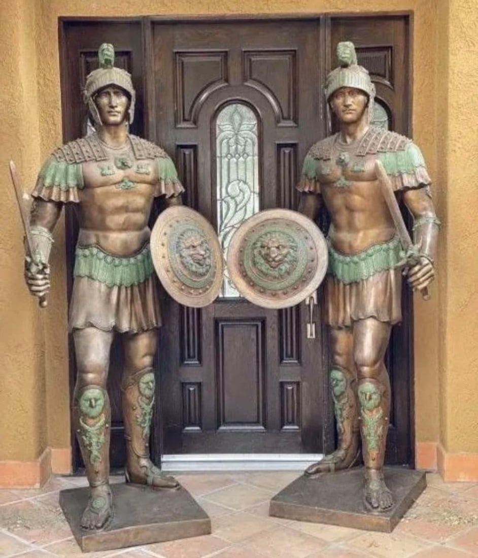 Pair of monumental Warriors Sculptures: Size: 90 in H