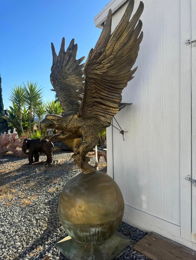 Life Size Metal Eagle Sculpture - 2