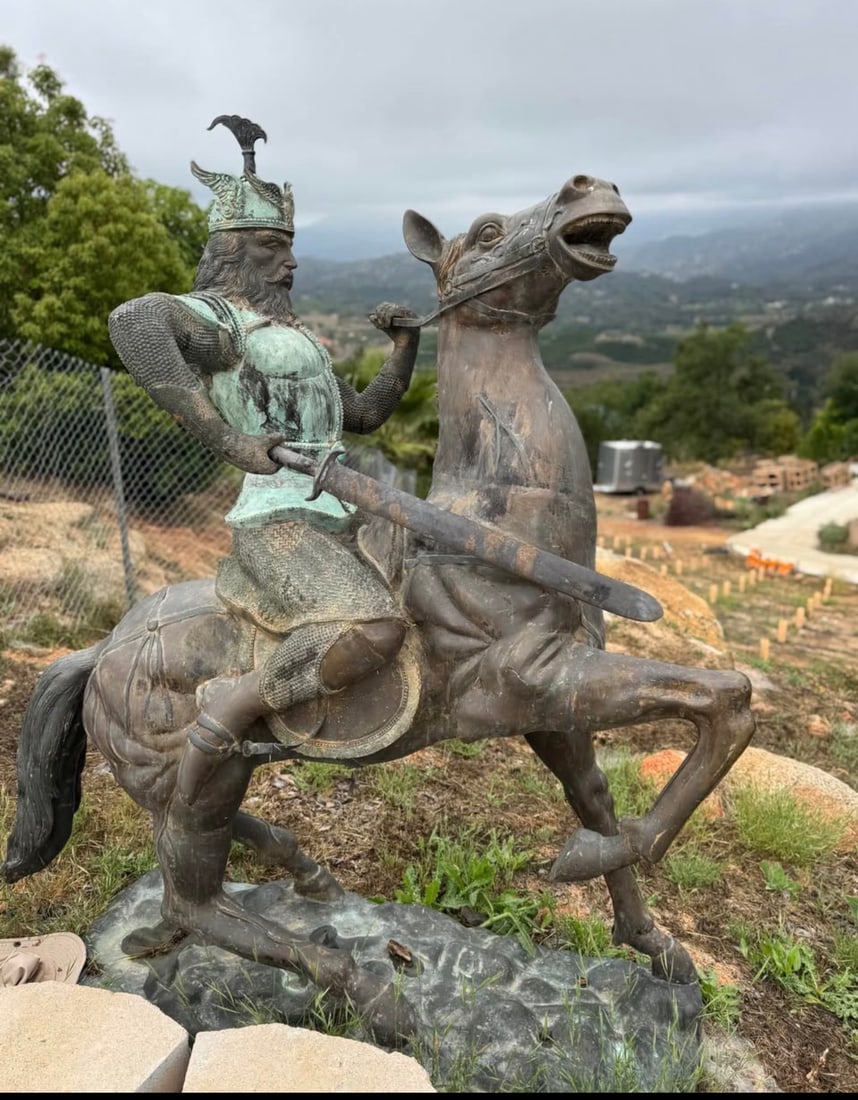 Life Size Bronze Warrior Bronze Sculpture (1 of 3)