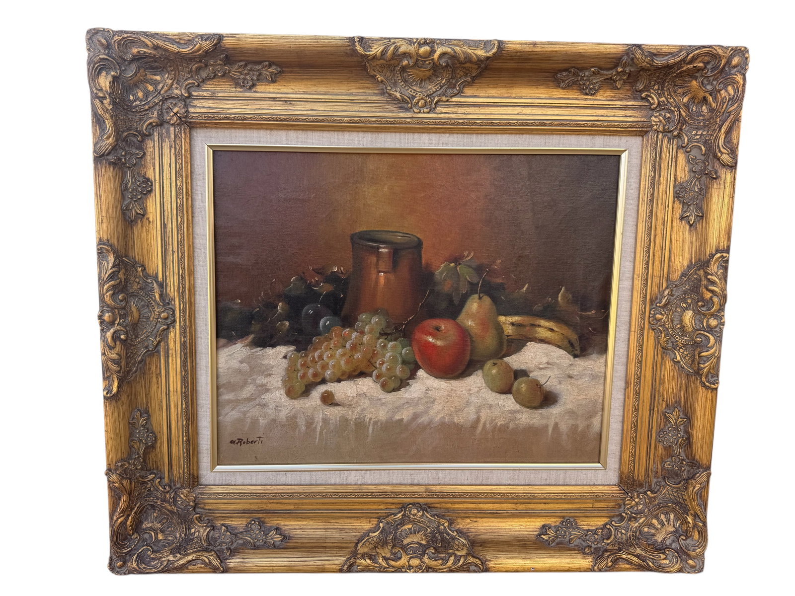 Grapes and Fruits Oil Painting by Roberti: 30 in x 26 in