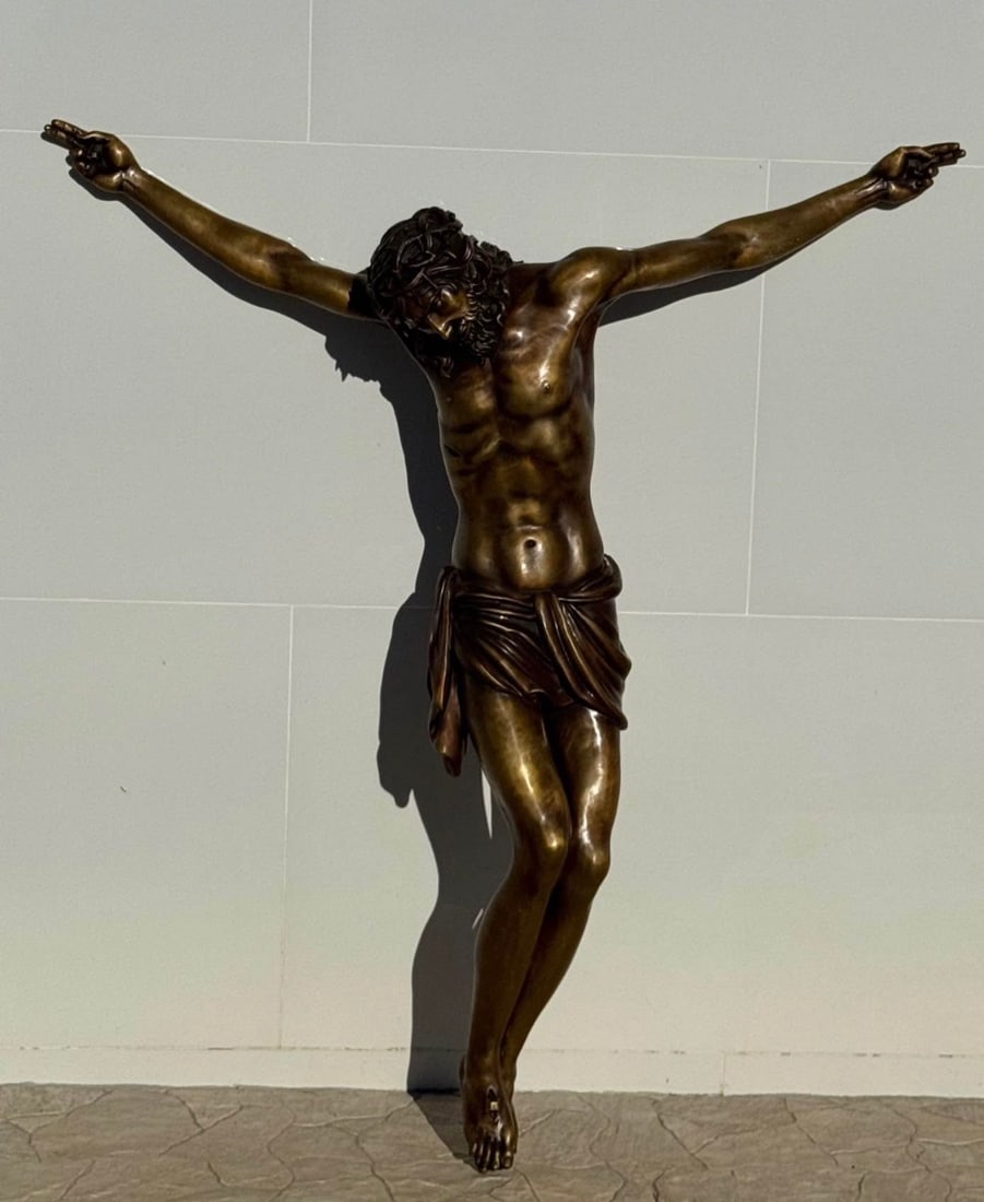 Near Life Size BRONZE JESUS Sculpture: Size: 55 in hnx 47 in