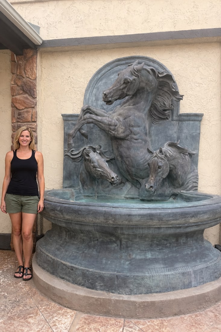 MONUMENTAL BRONZE HORSE FOUNTAIN: SIZE: